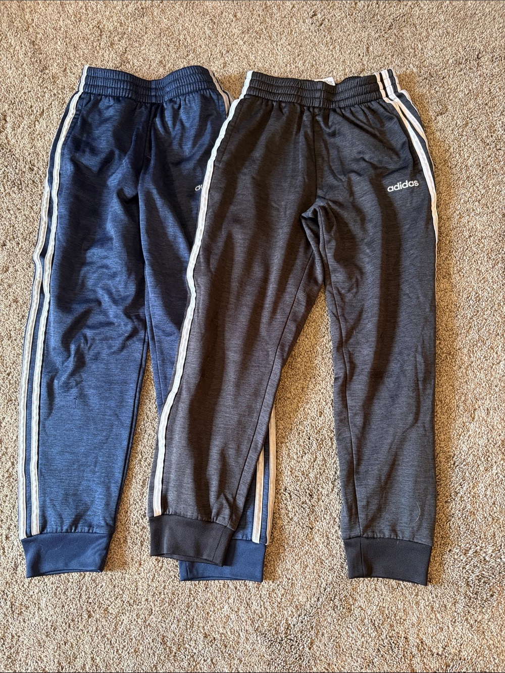 adidas Kids Navy & Black Side-Stripe Jogger Pants